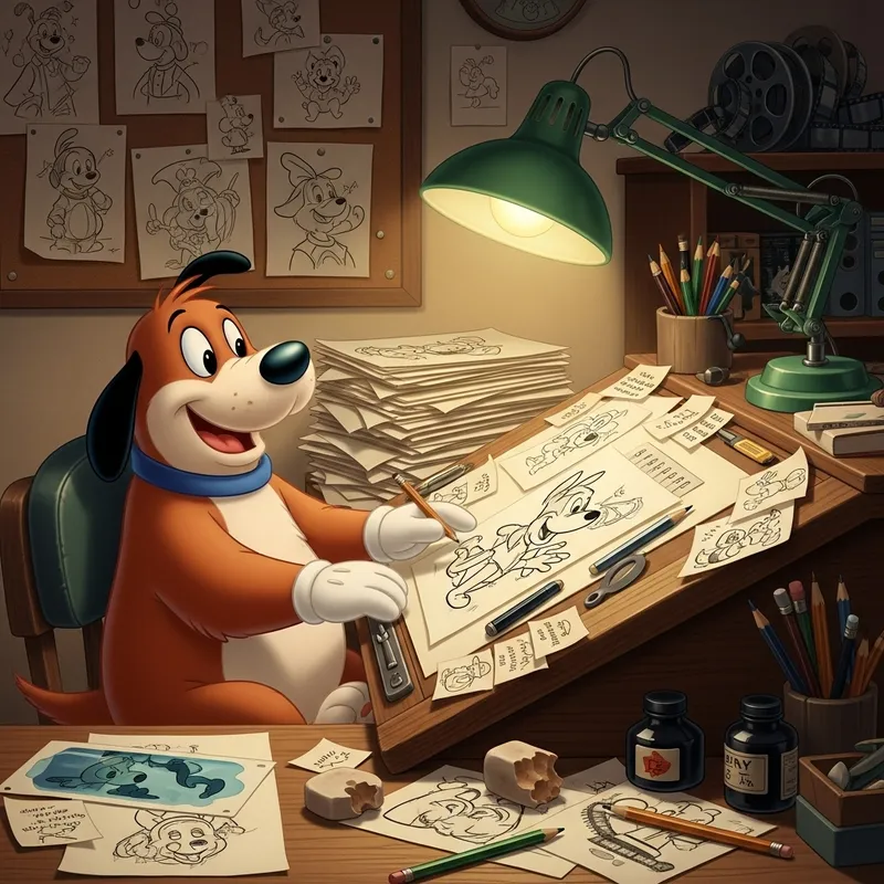 Vintage Cartoon Dog Animator | Walt Disney Animation Style Vintage Cartoon Dog Animator | Walt Disney Animation Style