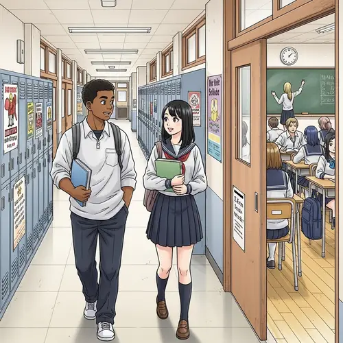 Manga High School Setting | School Uniforms & Lockers