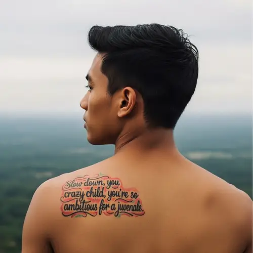 Inspirational Tattoo: Slow Down You Crazy Child