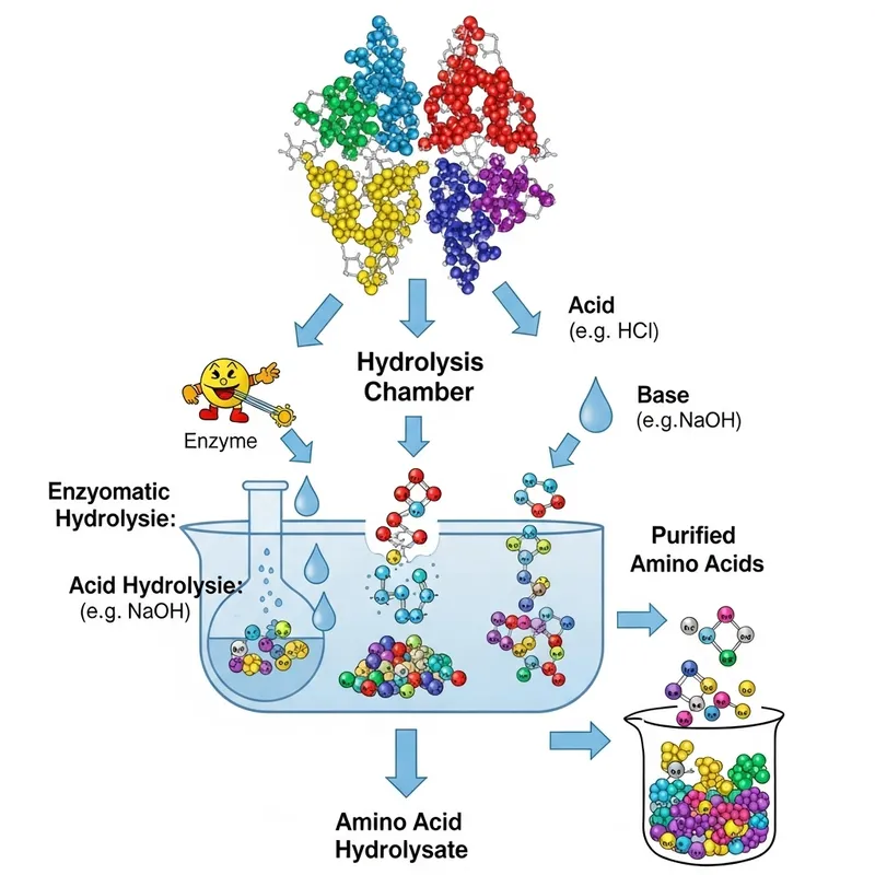 Amino Acid Production from Protein Hydrolysate Diagram