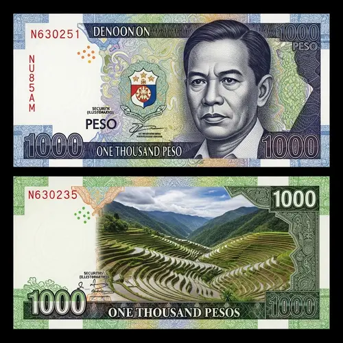 Fictional 1000 Peso Note with Rodrigo Duterte and Rice Terraces
