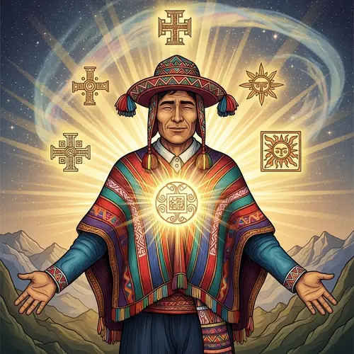 Peruvian Man Mastering Accomplishments in Traditional Attire