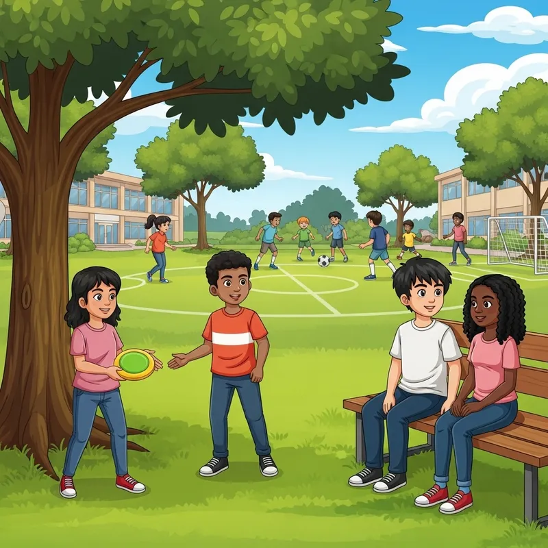 A Vibrant Summer Day at School