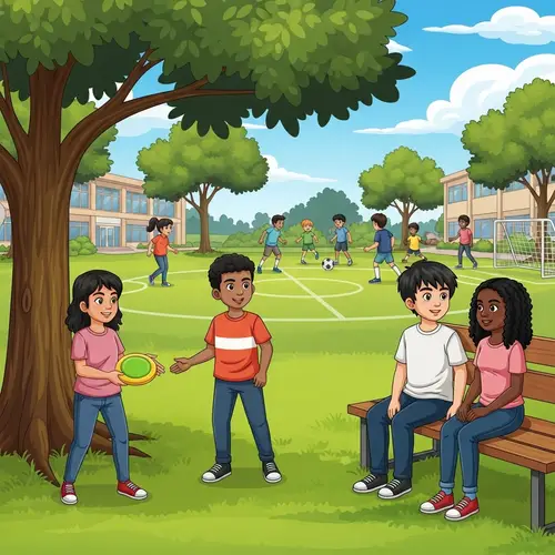 A Vibrant Summer Day at School