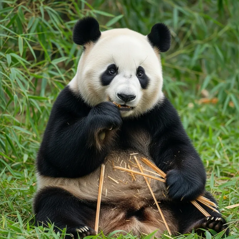 Cute Panda in Natural Habitat