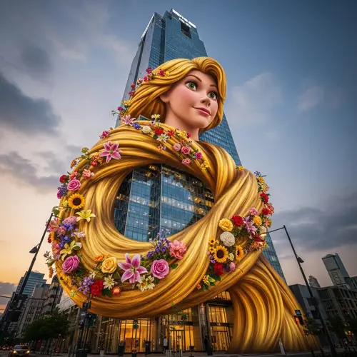 Towering Skyscraper with Enchanting Tangled Hair | Website Name