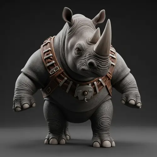 Resilient Rhinoceros 3D Character - Strength, Determination