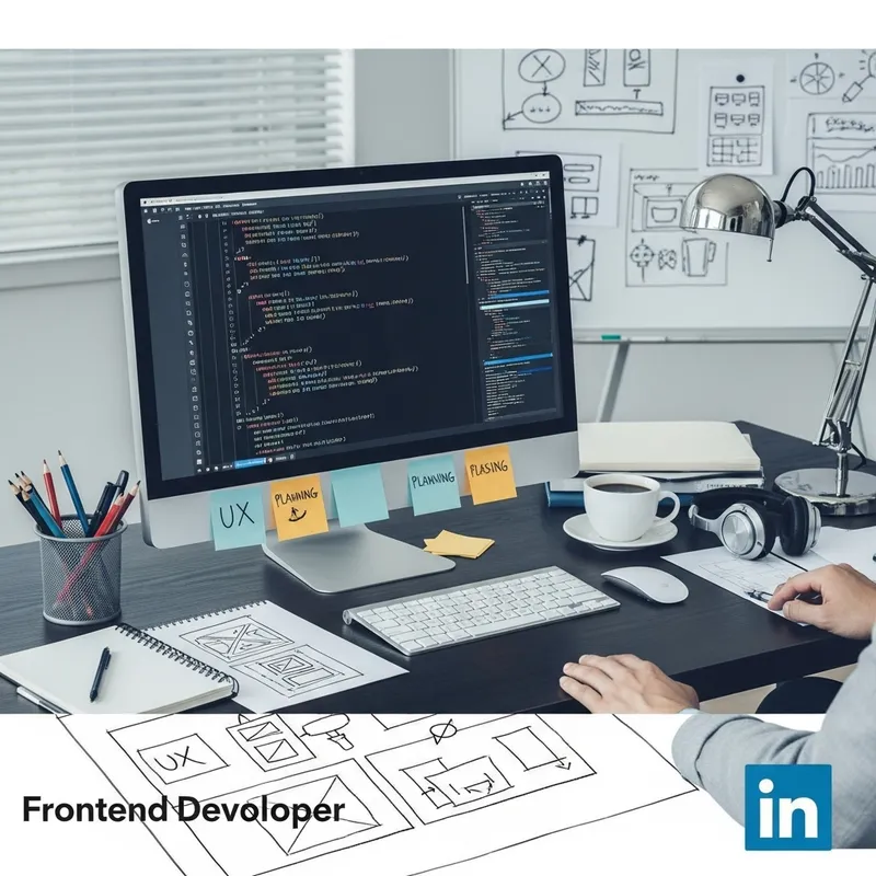 LinkedIn Banner for Frontend Developer Workspace