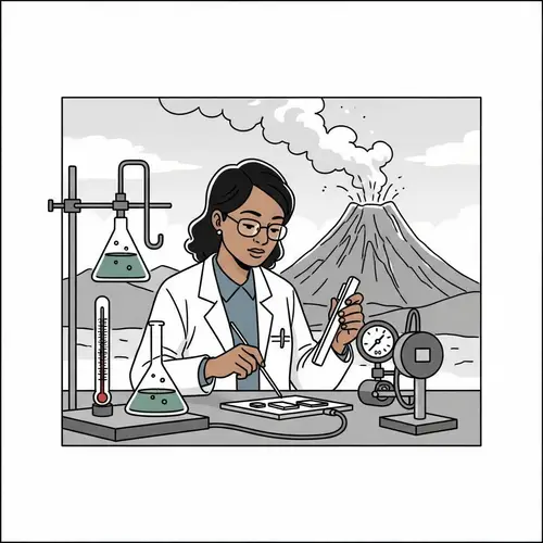 Scientist Experimenting Near Volcano | Temperature & Pressure Measurement