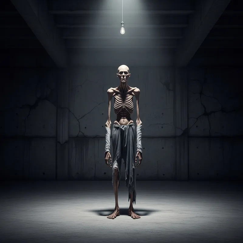 Exaggeratedly Skinny Figure Sculpture - Incredibly Thin