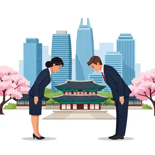 Respectful Greeting Scene in South Korea | Urban Traditional Bow