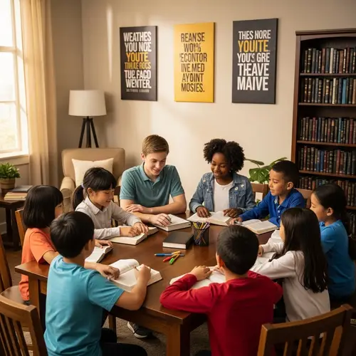 Diverse Children's Bible Class with Brothers & Sisters