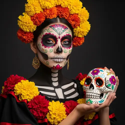 Day of the Dead Woman Celebration in Mexico