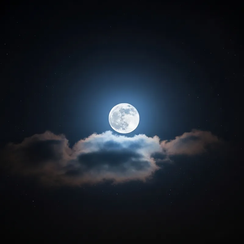 Contemporary Moon Art | Tranquil Night Sky Painting