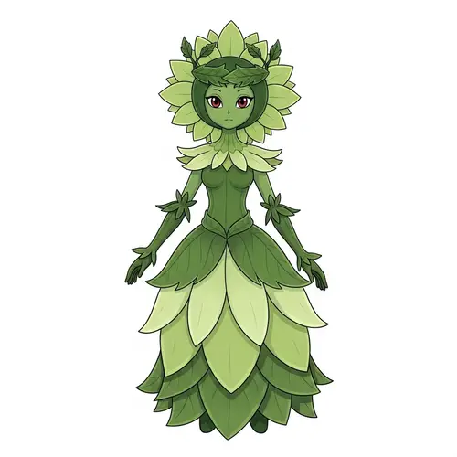 Enchanting Lilligant - Green Plant Creature with Flower-Like Head