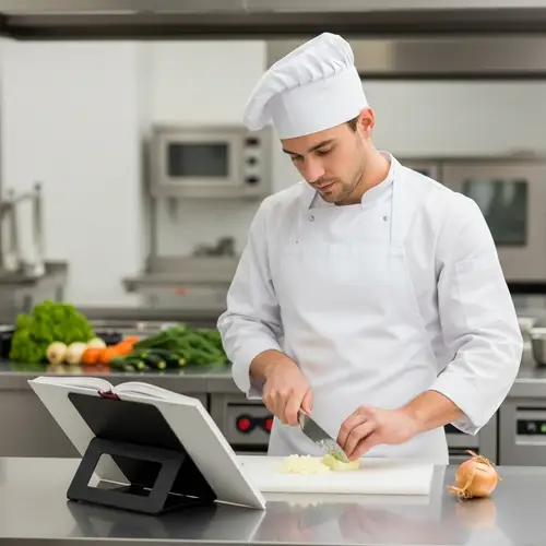 Expert Male Cook Chopping Onion Techniques