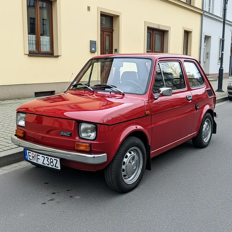 Vintage Polish Fiat 126 | Classic Red Car Photography
