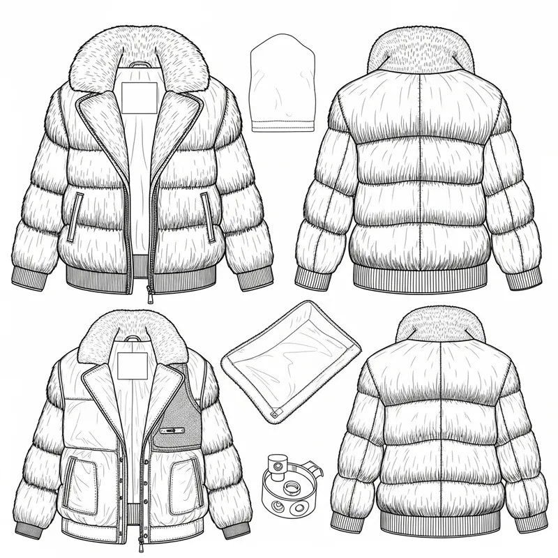 Fur Jacket Technical Drawing