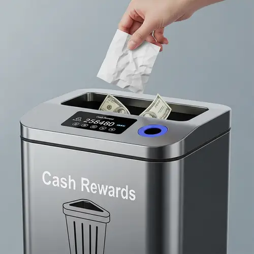 Cash Rewarding Trash Can: Earn Cash for Proper Disposal