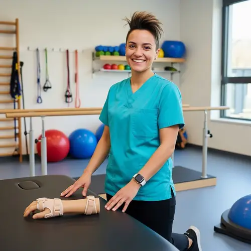 Occupational Therapist in Rehabilitation Room with Orthosis