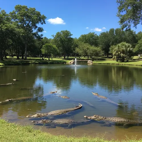 Tranquil Scene with Serene Pond and Crocodiles | Nature Photography