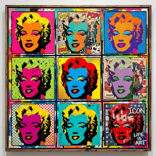 Vibrant Pop Art Collage Inspired by Warhol