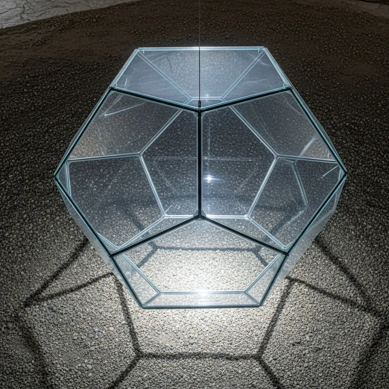Renaissance Glass Dodecahedron Sculpture