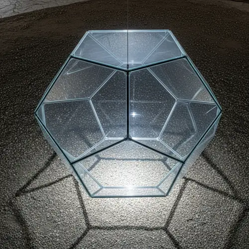 Glass Dodecahedron Sculpture Hangs Magnificently