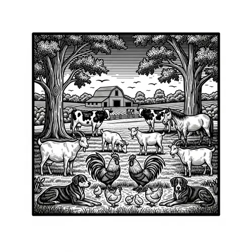 Vintage Farm Landscape T-Shirt Design