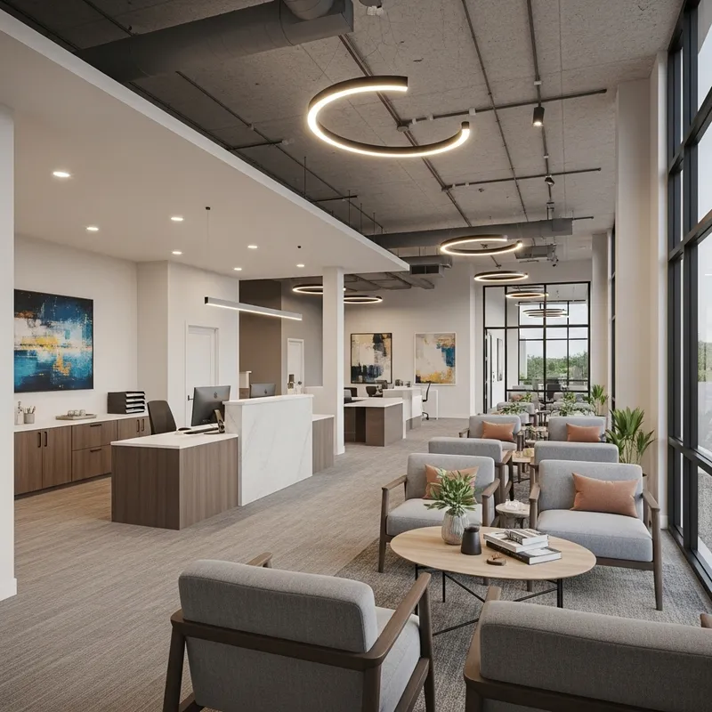 Spacious 10x20 Office Space with Front Desk & Waiting Area