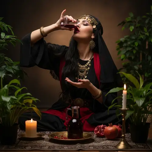 Enchanting Blood Drinking Ritual by a Beautiful Woman