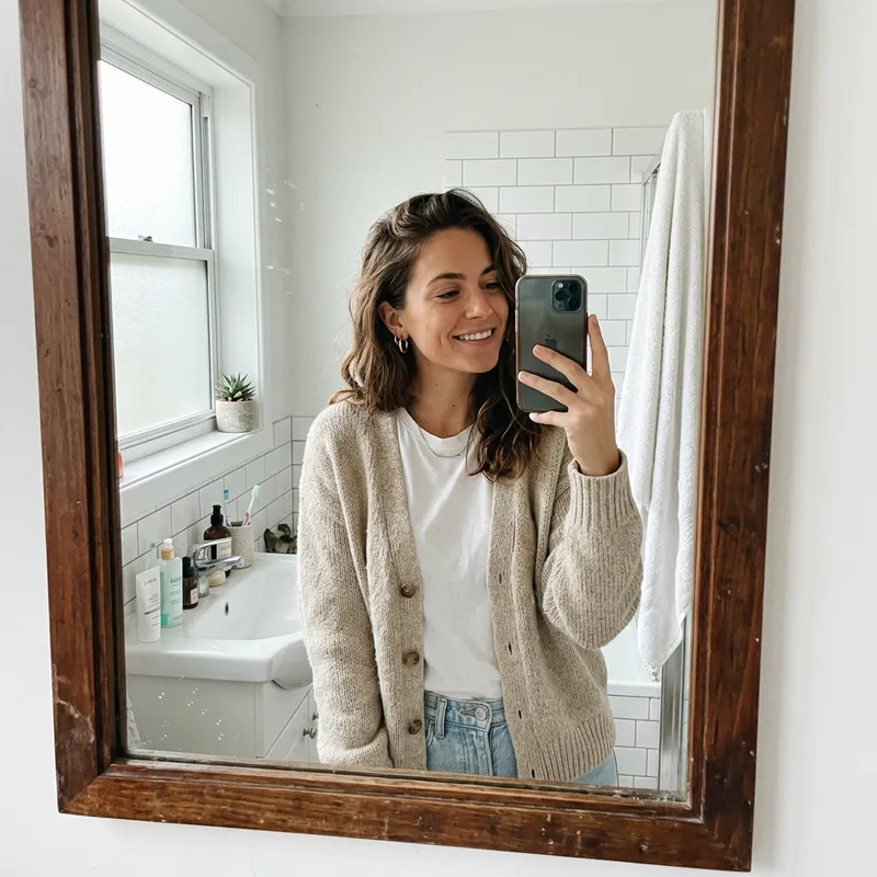 Stunning Bathroom Selfie by a Beautiful Model
