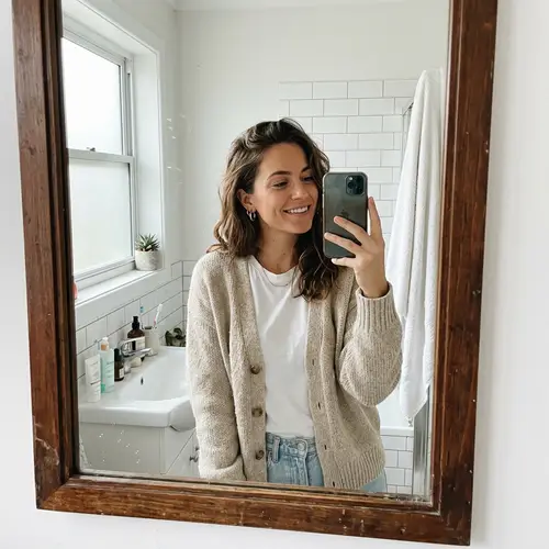 Stunning Bathroom Selfie by a Beautiful Model