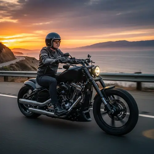 Cool Individual Riding Custom Black Motorcycle