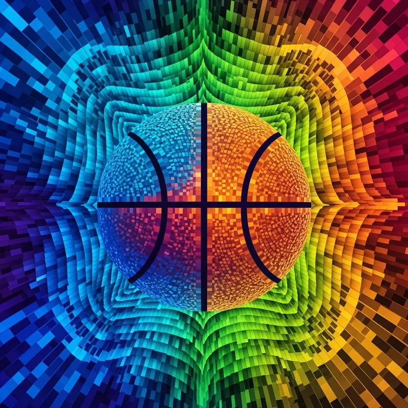 Abstract Basketball Art: Vibrant Design