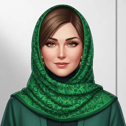 Elegant Woman in Emerald Green Hijab | Serene Portrait