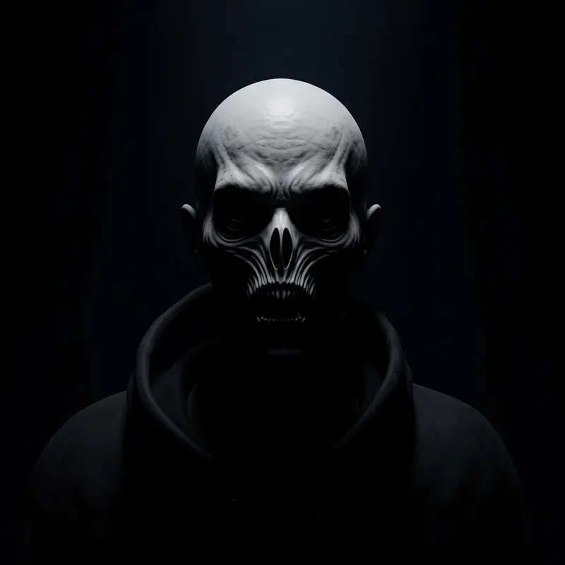 Distorted Face in Shadows: Eldritch Horror Gazing Forth