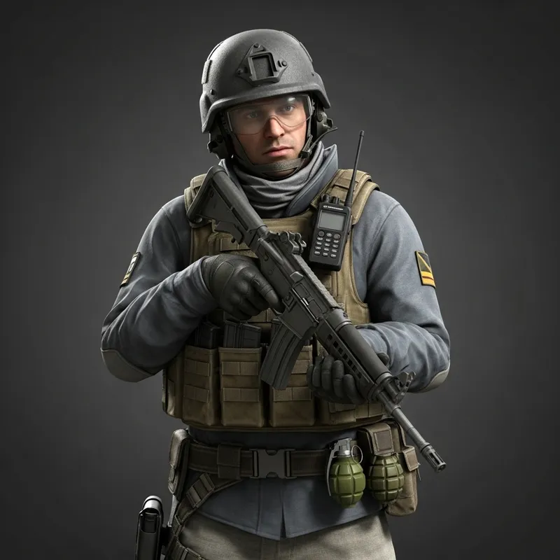 4K Counter Strike Style 3D Character with Tactical Gear 4K Counter Strike Style 3D Character with Tactical Gear