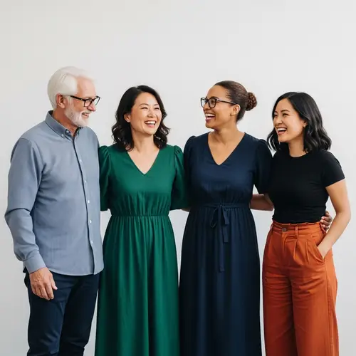 Diverse Team of Professional Workers Smiling Together