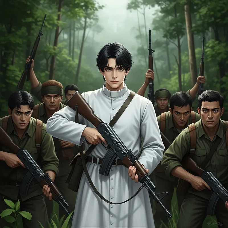 Determined Priest Leading Rebels to Save Forest