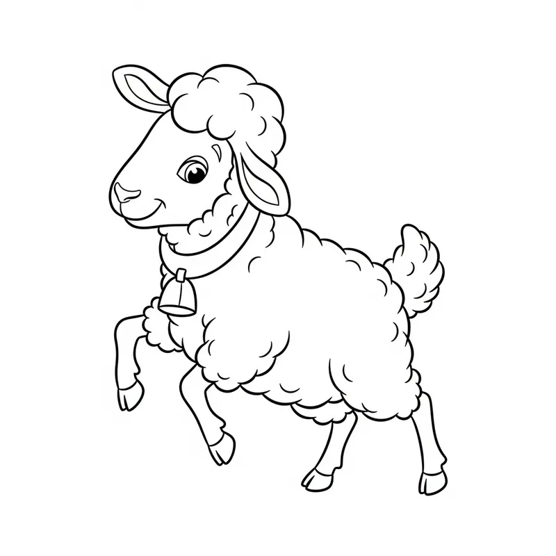Whimsical Sheep Coloring Page for Kids Whimsical Sheep Coloring Page for Kids