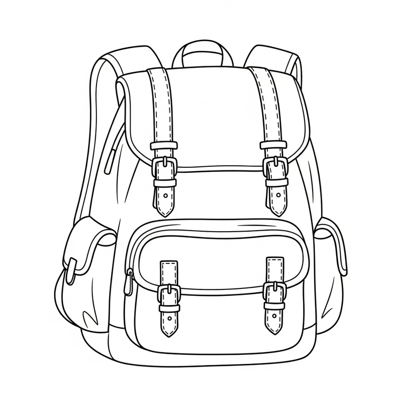 Simple Rucksack Coloring Page for Toddlers Simple Rucksack Coloring Page for Toddlers