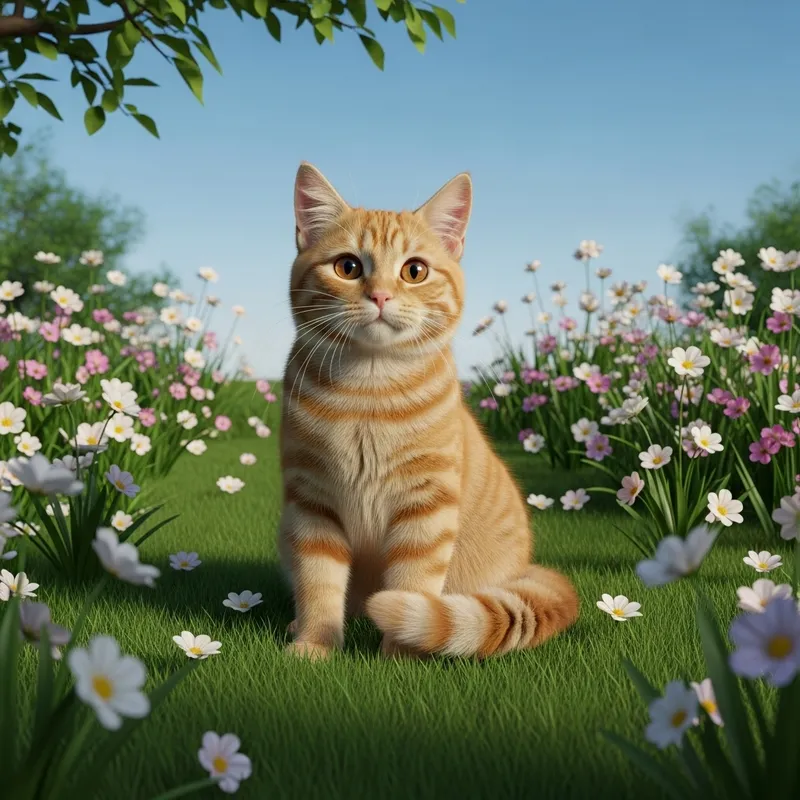 Adorable Ginger Cat Enjoying Nature | Captivating Feline Moment