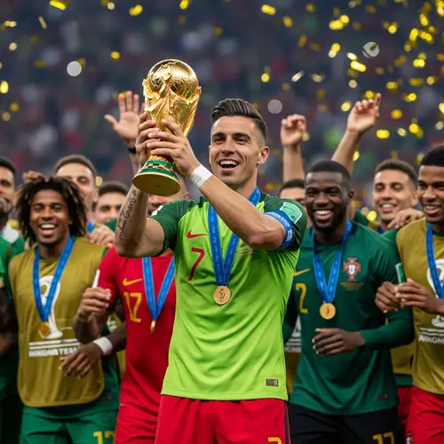 Cristaiono Ronaldo Celebrates World Cup Victory