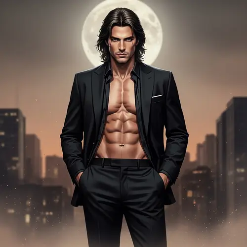 Captivating Man in Sleek Black Suit | Action Movie Character Look