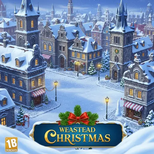 Christmas-Themed Video Game Cover | Vintage Town in Old Town Prague