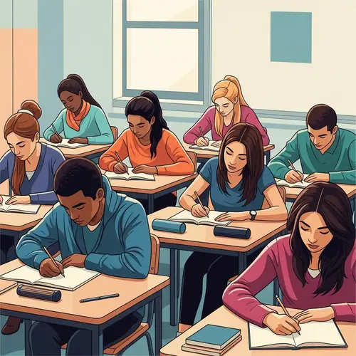 Diverse Student Artwork: Classroom Abstract Inspiration