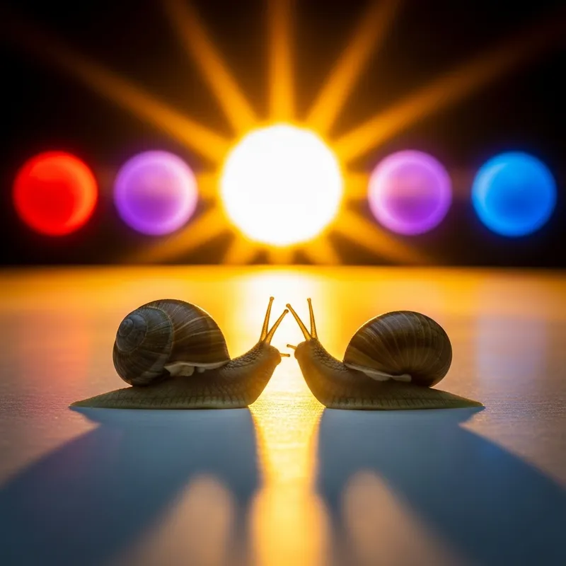 Snail Couple Soaking Up Sun: Charming Male and Female Pair Snail Couple Soaking Up Sun: Charming Male and Female Pair