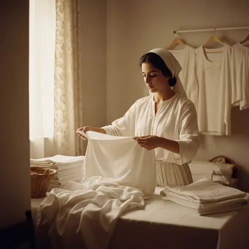 Vintage Linen Laundry Service Advertisement | Nostalgic Art Photo