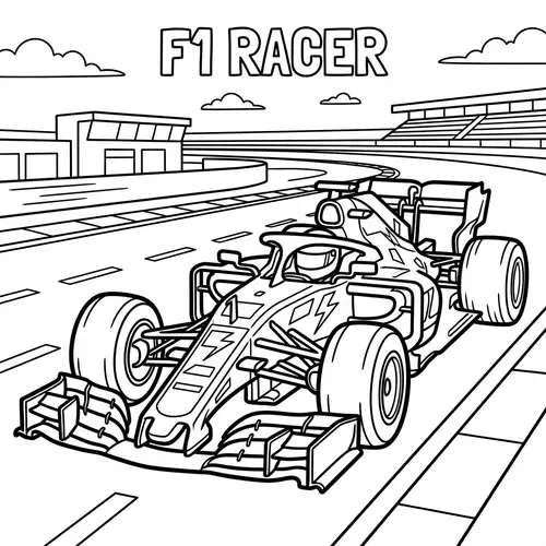 Free Formula 1 Bolid Coloring Page